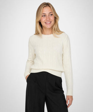 Cable Trui Wol Ronde Hals | Off White
