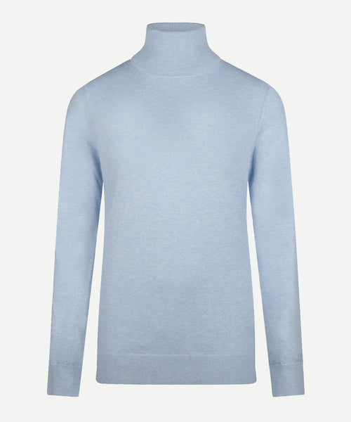 Trui Katoen-Kasjmier Col | Light Blue