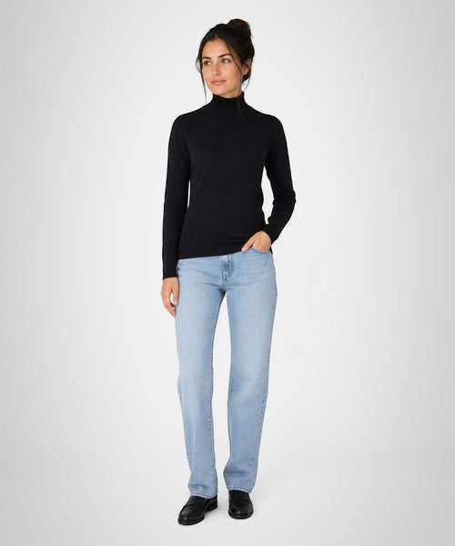 Trui Katoen-Kasjmier Col | Navy