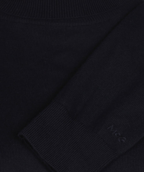 Trui Katoen-Kasjmier Col | Navy