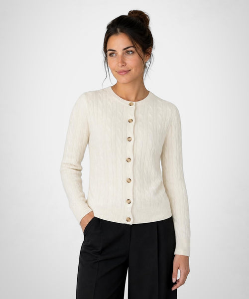Button Cable Vest Wool | Off White