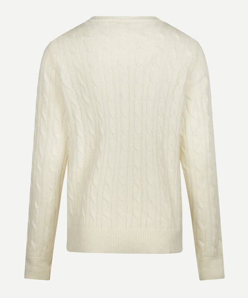 Button Cable Vest Wool | Off White