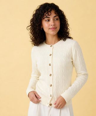 Button Cable Vest Wol | Off White