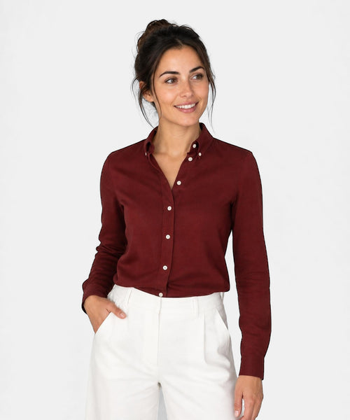 Blouse Stretch Piqué | Burgundy